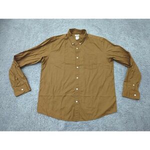 GAP Button Up Shirt Mens XL‎ Brown Untucked Long Sleeve Preppy Casual
